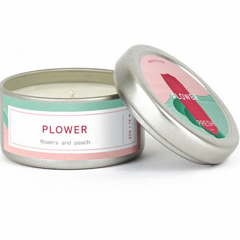 프레쉬 소이 캔들 향초 스몰 60g, PLOWER 플라워 피치, 1개