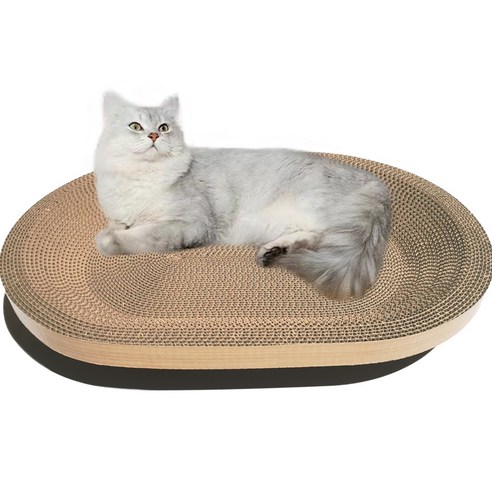   Petzmon Cat PB Plus Oval Scratch Extra Large MAX Size, Natural Wood, 1 Unit