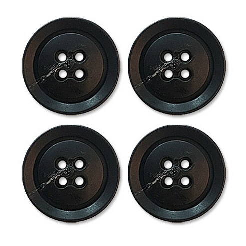 동대문단추왕 고급 무광 코트 가디건 단추 르노 25mm, 4개, 블랙
