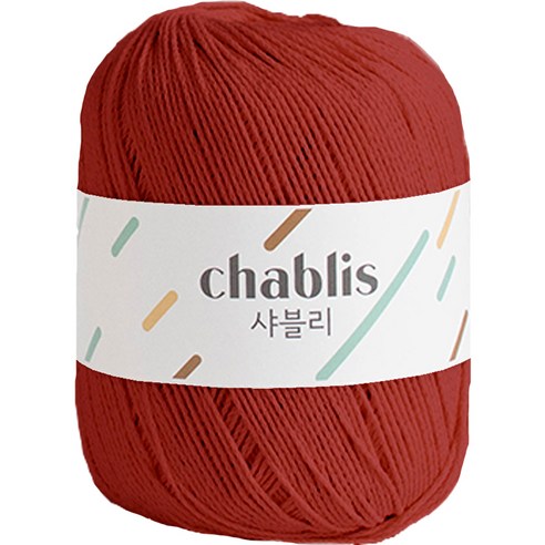 yarna 샤블리 면사 뜨개실, 124 레드, 1개