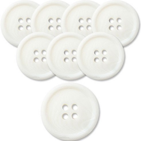 동대문단추왕 고급 무광 코트 가디건 단추 25mm, 콥스, 8개, 화이트 WT 콥스