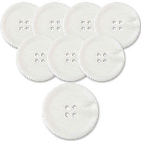동대문단추왕 고급 무광 코트 가디건 단추 25mm, 덴마크, 8개, 화이트 WT 덴마크