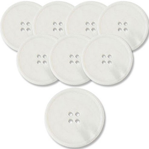 동대문단추왕 고급 무광 코트 가디건 단추 25mm, 스텝, 8개, 화이트 WT 스텝
