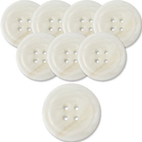 동대문단추왕 고급 무광 코트 가디건 단추 25mm, 쿠바, 8개, 화이트 WT 쿠바