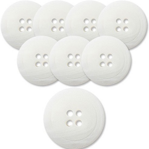 동대문단추왕 고급 무광 코트 가디건 단추 25mm, 테디, 8개, 화이트 WT 테디