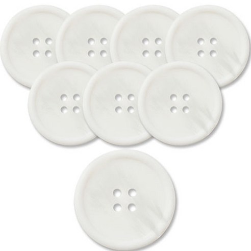 동대문단추왕 고급 무광 코트 가디건 단추 25mm, 소리아, 8개, 화이트 WT 소리아