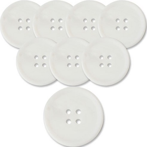동대문단추왕 고급 무광 코트 가디건 단추 25mm, 옥스퍼드, 8개, 화이트 WT 옥스퍼드