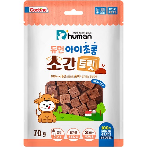 듀먼 애완동물 아이초롱 소간트릿 간식, 소간, 70g, 4팩