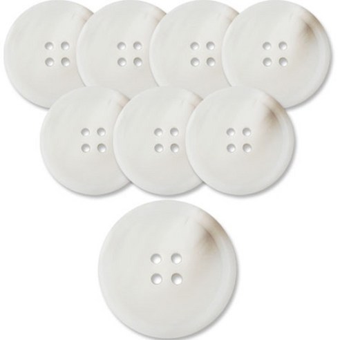 동대문단추왕 고급 무광 코트 가디건 단추 15mm, 화이트포멀, 8개