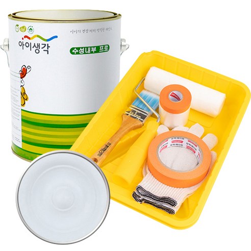 삼화페인트 아이생각 친환경 수성내부 프로 4L 도구세트, 화이트블루, 4000ml, 1개