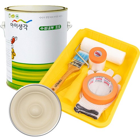 삼화페인트 아이생각 친환경 수성내부 프로 4L 도구세트, 카페라떼, 4000ml, 1개