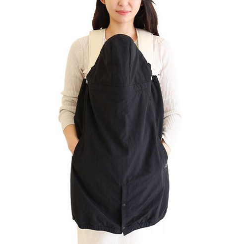 구스켓 아기띠 바람막이 워머, 블랙