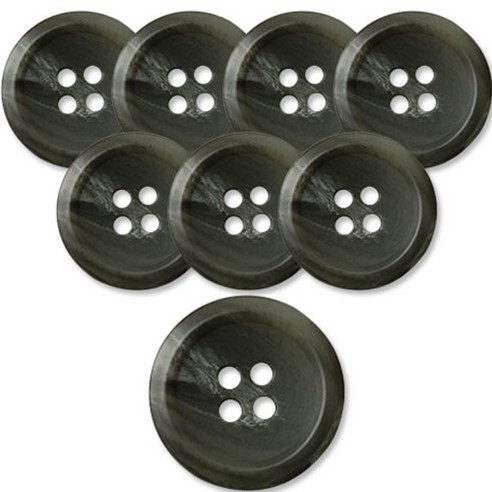 고급 무광 코트 가디건 단추 15mm, 카키각시봉, 8개