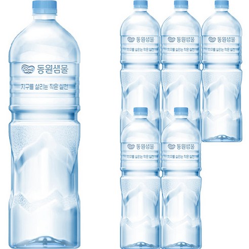 동원샘물 무라벨 생수, 2L, 6개