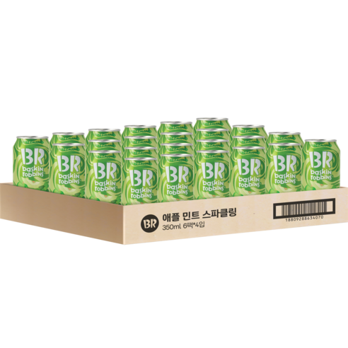 배스킨라빈스 애플 민트 제로 탄산음료, 350ml, 48개