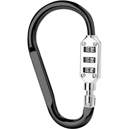 닌샵 자물쇠 카라비너 블랙, 1개