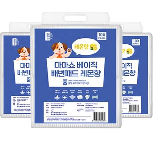 마마쇼 강아지 베이직 배변패드 레몬향, 100개입, 3개