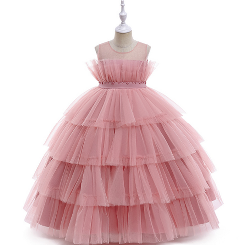 오렌지다몸 여아용 쉬폰 케이크 캉캉 민소매 드레스