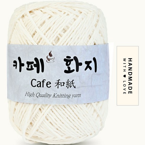 니뜨 카페화지 뜨개실 40g + 코튼라벨 세트, 1004 아이보리, 1세트