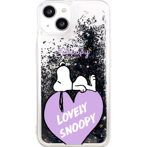 스누피 러블리 글리터 휴대폰 케이스