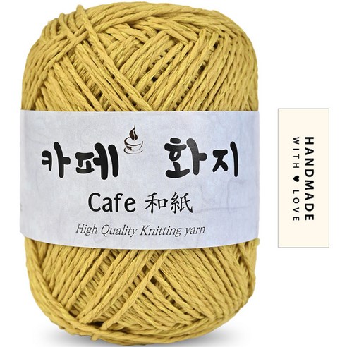 니뜨 카페화지 뜨개실 40g + 코튼라벨 세트, 1018 머스터드, 1세트