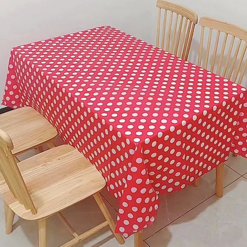 캐치 컬러풀 도트 파티 테이블보 2p, 레드, 137 x 183 cm