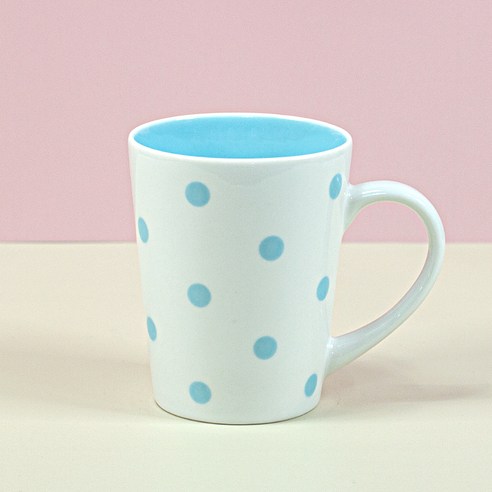 도트 머그컵 350ml, 블루, 1개