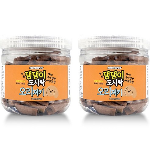 모모펫 강아지 네이처펫 댕댕이 도시락 수제간식 져키, 400g, 2개, 오리맛