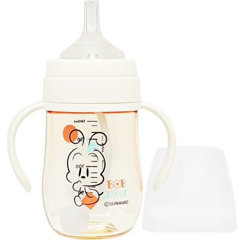 밥독 PPSU 베베쪽쪽 빨대컵 180ml, 크림화이트, 1개
