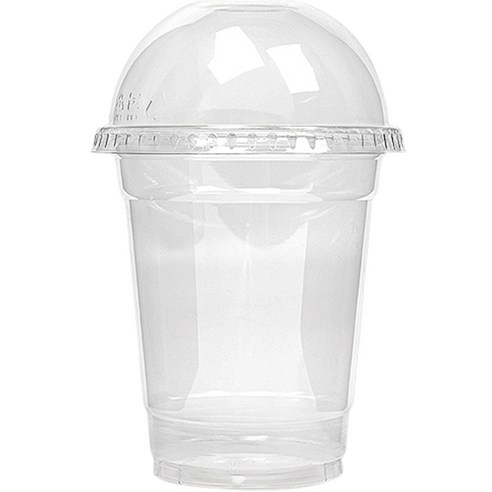 대경홈카페 투명 PET 아이스컵+돔뚜껑, 410ml, 1개입, 100개