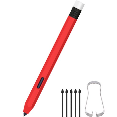 제이로드 갤럭시 탭S7 / S7 플러스 / S7FE 연필 케이스 + 펜촉 5p + 전용 핀셋 세트, 레드 + 화이트, 1세트
