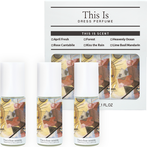 디스이즈명화 섬유 향수 드레스 퍼퓸, 로즈 칸타빌레, 70ml, 3개