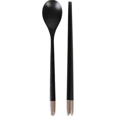 옻칠 수저, 다크베이지, 숟가락 + 젓가락