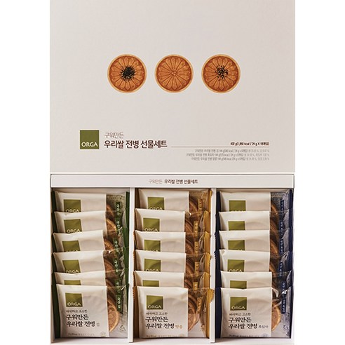 ORGA 구워만든 우리쌀 전병 김 24g x 6p + 흑임자 24g x 6p + 땅콩 24g x 6p 선물세트, 432g, 1세트