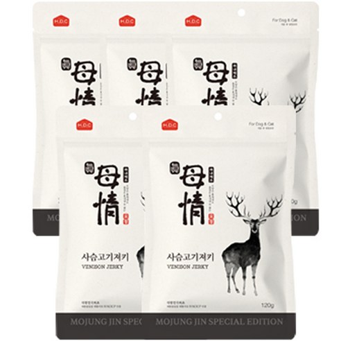 모정 반려동물 진 져키, 사슴, 120g, 5개