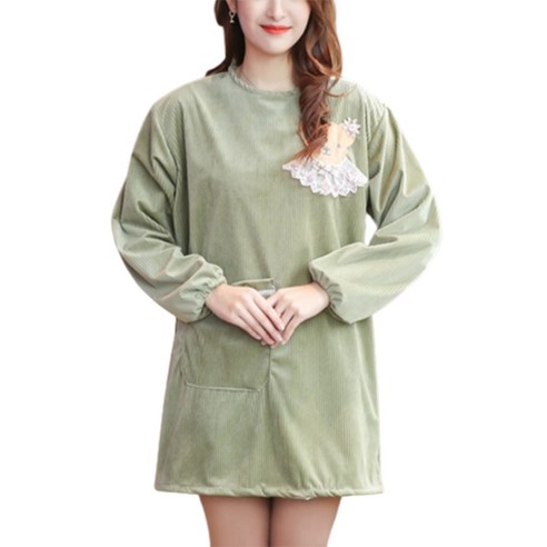 데이소이 편안한 스타일 긴팔 앞치마, B08, 1개