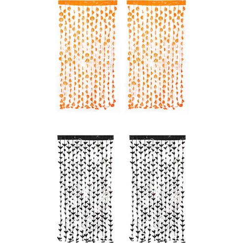 파티쇼 할로윈 은박수술 커튼 2종 x 2p 세트, 해골, 호박, 1세트