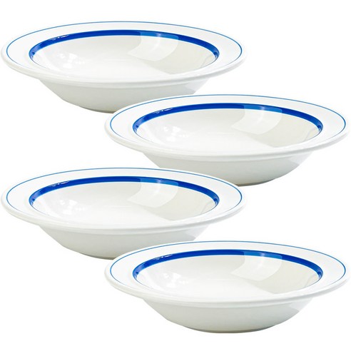 시라쿠스 메이플 찬기 L 16cm, 라인블루, 4개