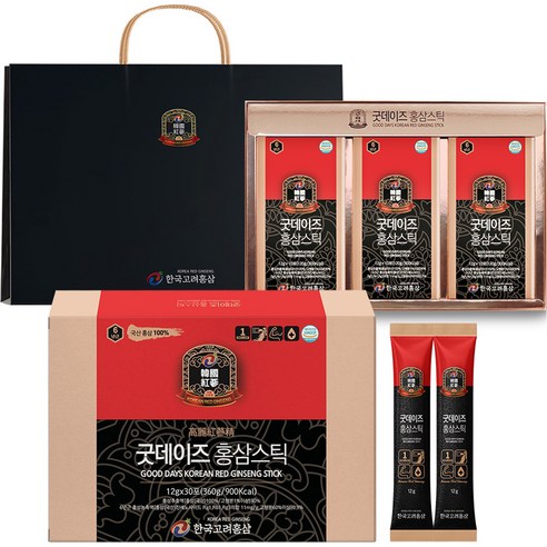 한국고려홍삼 굿데이즈 홍삼스틱 + 쇼핑백, 12g 30포, 1개