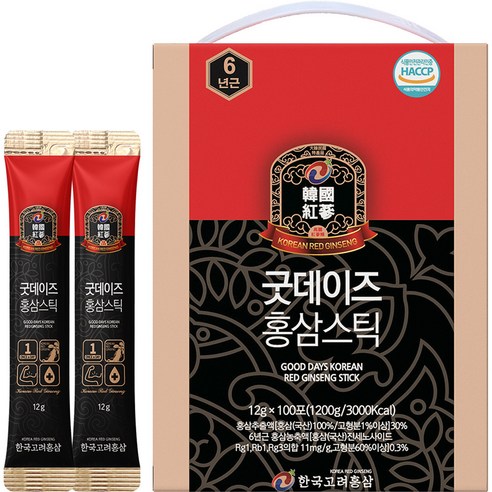 홍삼선물세트 한국고려홍삼 굿데이즈 홍삼스틱 100p, 100포, 1200g, 1개 Best Top5