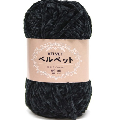 니뜨 벨벳 뜨개실 100g, 720 블랙, 1개