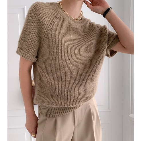 안락함과 스타일을 결합한 여성용 뜨개질 램스울 래글런 프리울 니트