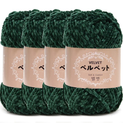 니뜨 벨벳 뜨개실 100g, 712 딥그린, 4개