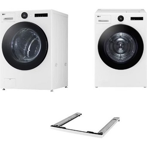 LG전자 트롬 드럼세탁기 + 건조기 + 스태킹키트 KX25WSQ-1WS 25kg + 21kg 세트 방문설치, 릴리 화이트