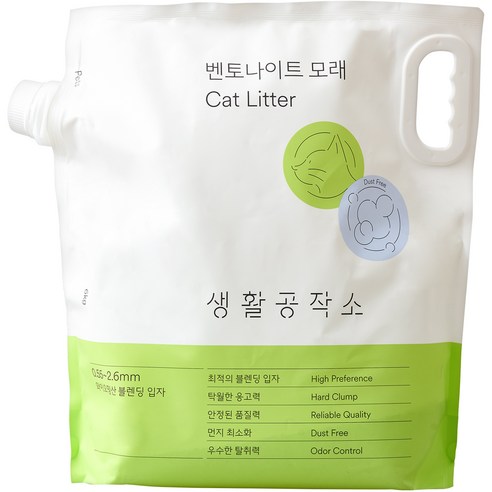 생활공작소 벤토나이트 고양이 모래, 1개, 6kg