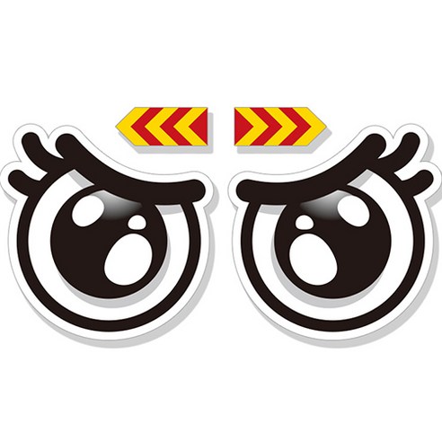 제제데코 차량 졸음방지 잠깨우는 왕눈이 반사판 눈 스티커 대형 27~28cm, 앵그리 B009, 1세트