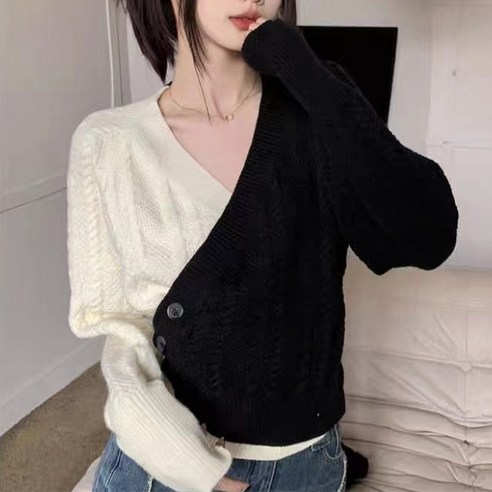 女  時尚  服裝  上衣  V 領  針織  毛衣  成年女性  成年女性  女裝