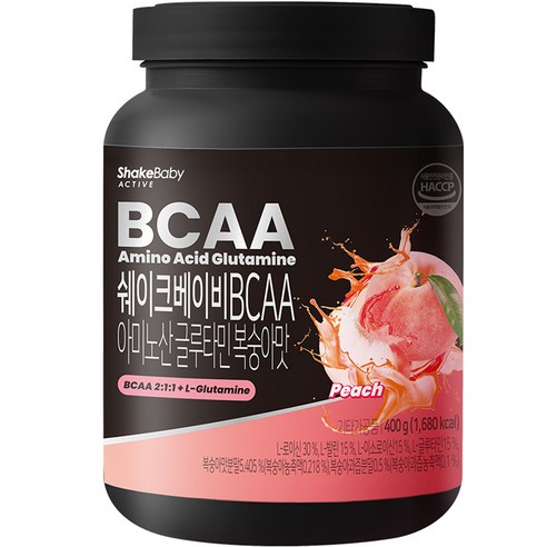 쉐이크베이비 BCAA 아미노산 L 글루타민 복숭아맛, 400g, 1개