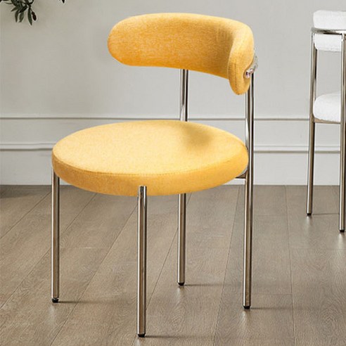 가구느낌 포지체어 카페 인테리어 철제 디자인 의자, 옐로우, 2개
