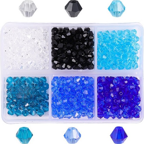 알로데 비즈 팔찌 DIY 각구슬 4mm 6종 x 100p 키트, TYPE 01, 1세트